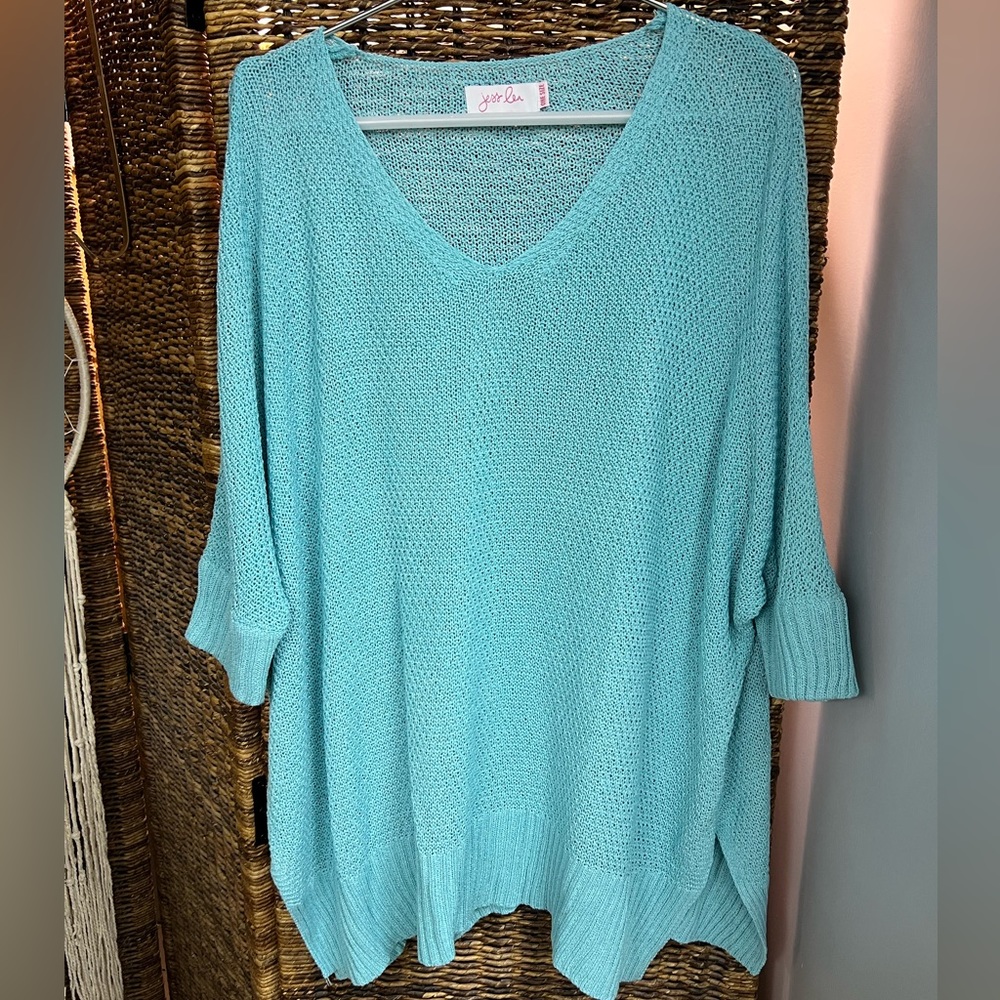 Jess Lea- Womens One Size, Teal Oversized VNeck, Pre-Owned